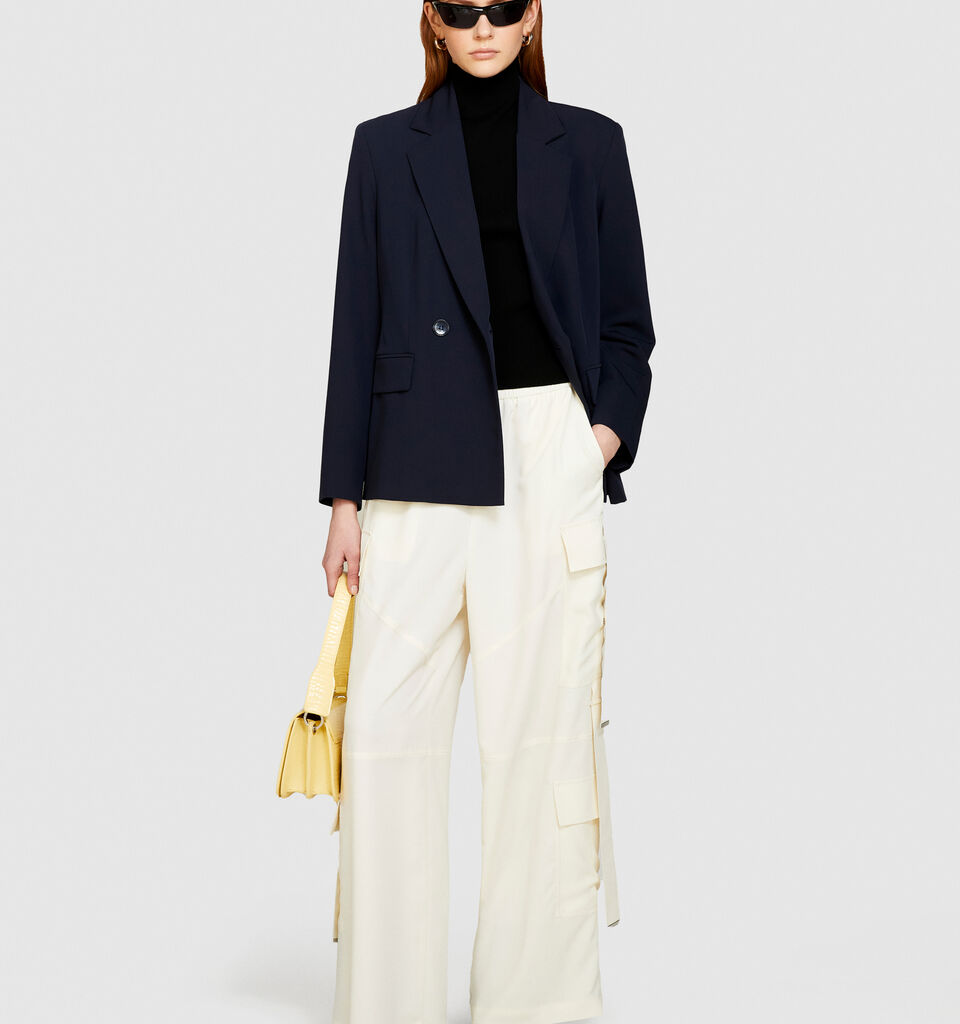 Double-breasted slim fit blazer - women's blazers - Dark Blue | Sisley image number 1
